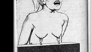 Admire black and white cartoon porn with women suffering sexy bondage