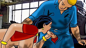 Velamma Episode 42 - Velamma Gets Greasy and Dirty with the Mechanics!
